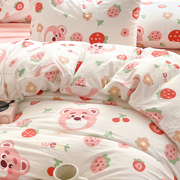 Children's Playful Floral Patterned Bedding Set