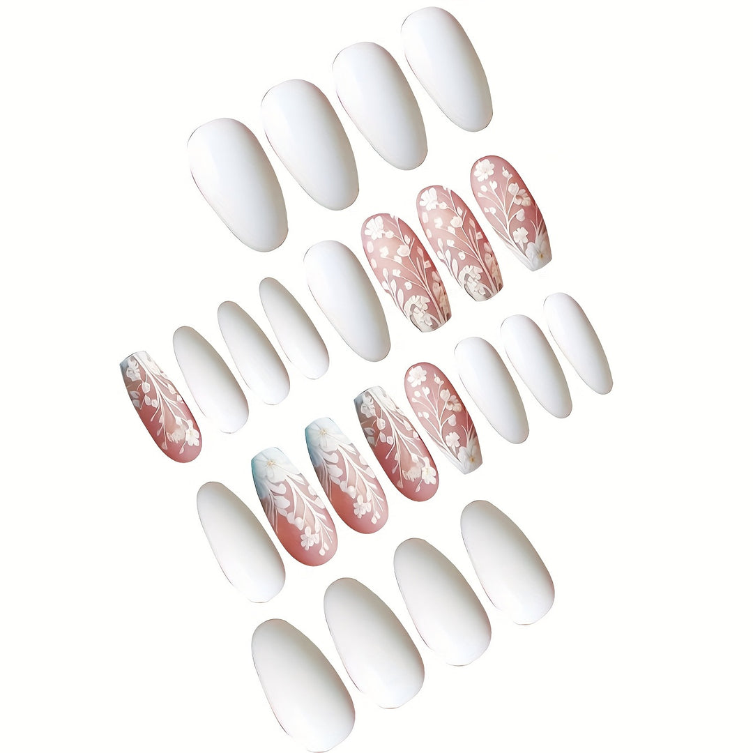 Elegant Flower Art Press-On Nail Set Stornfield