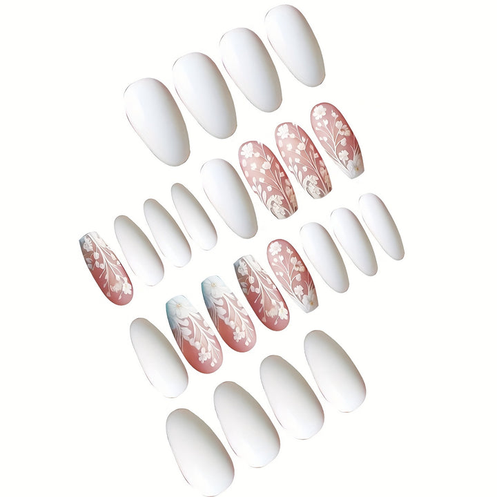 Elegant Flower Art Press-On Nail Set Stornfield