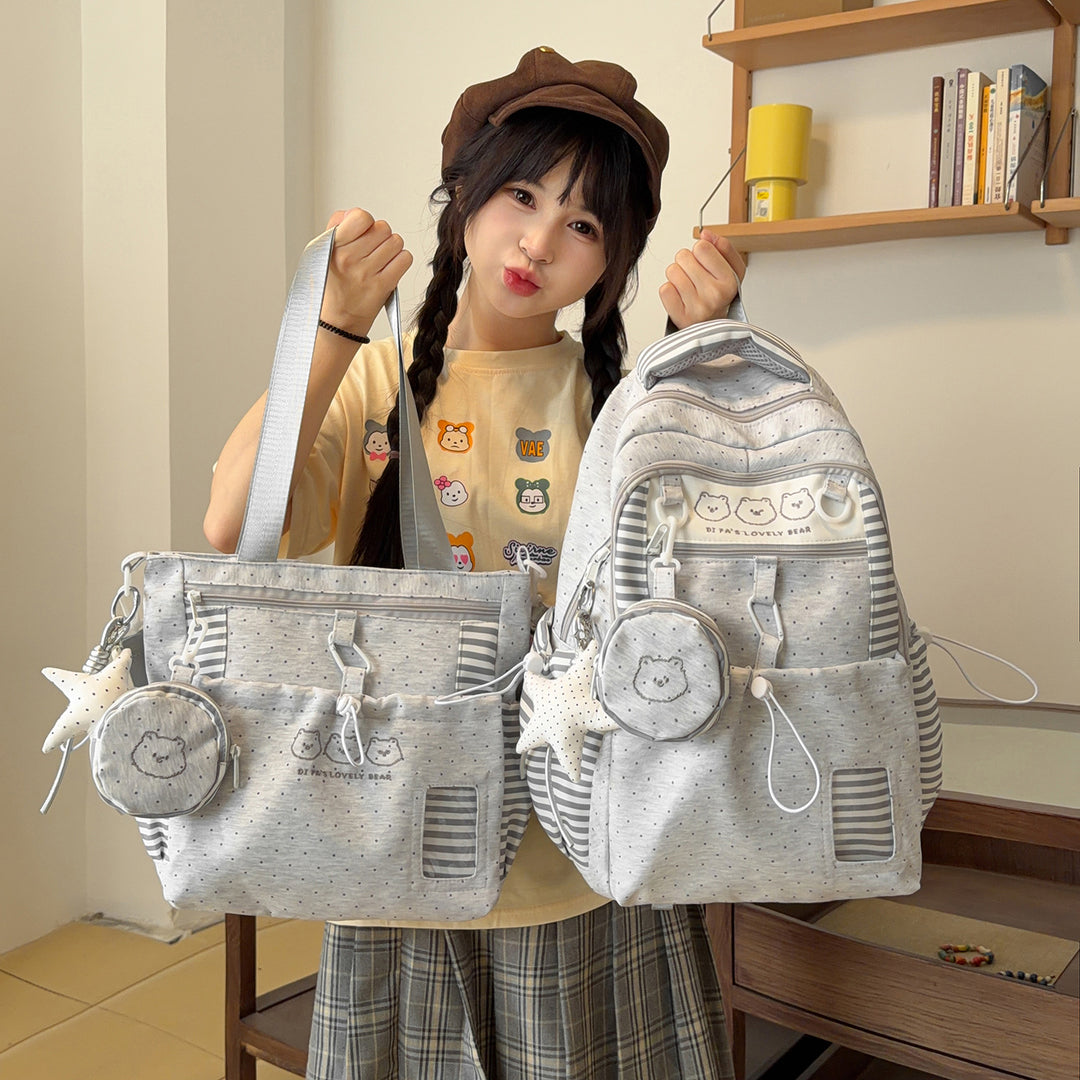 Multi-Pocket Star-Patterned Backpack Stornfield