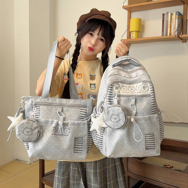 Multi-Pocket Star-Patterned Backpack Stornfield