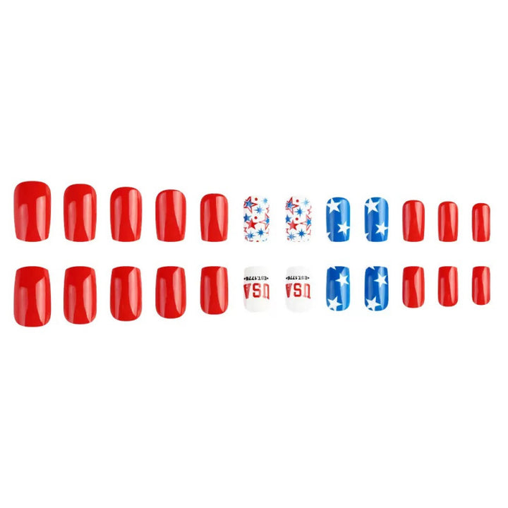 Creative artificial nails with patriotic design Stornfield