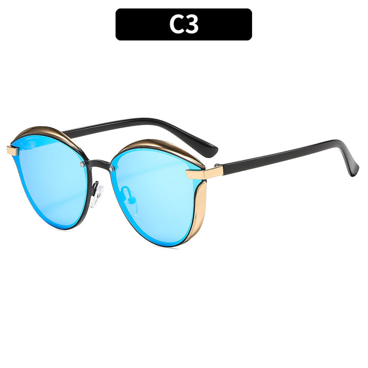 Artistic Oversized Round Frame Sunglasses