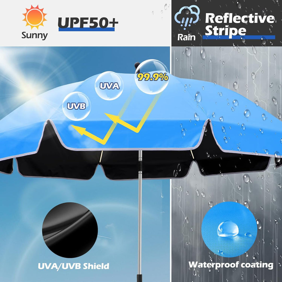 Women’s sturdy beach sunshade umbrella with adjustable mounting system Stornfield