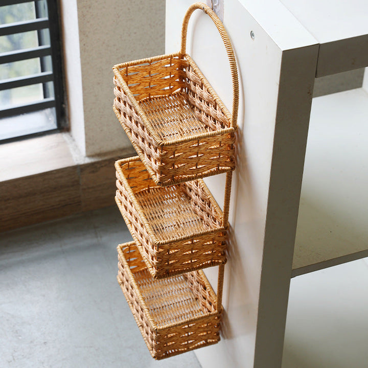 Double-Tiered Wicker Storage Basket Stornfield