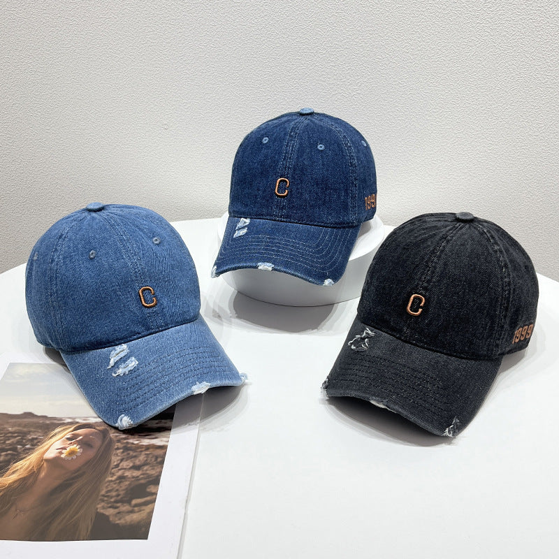 Women's Distressed Denim Baseball Cap Stornfield 1784270579