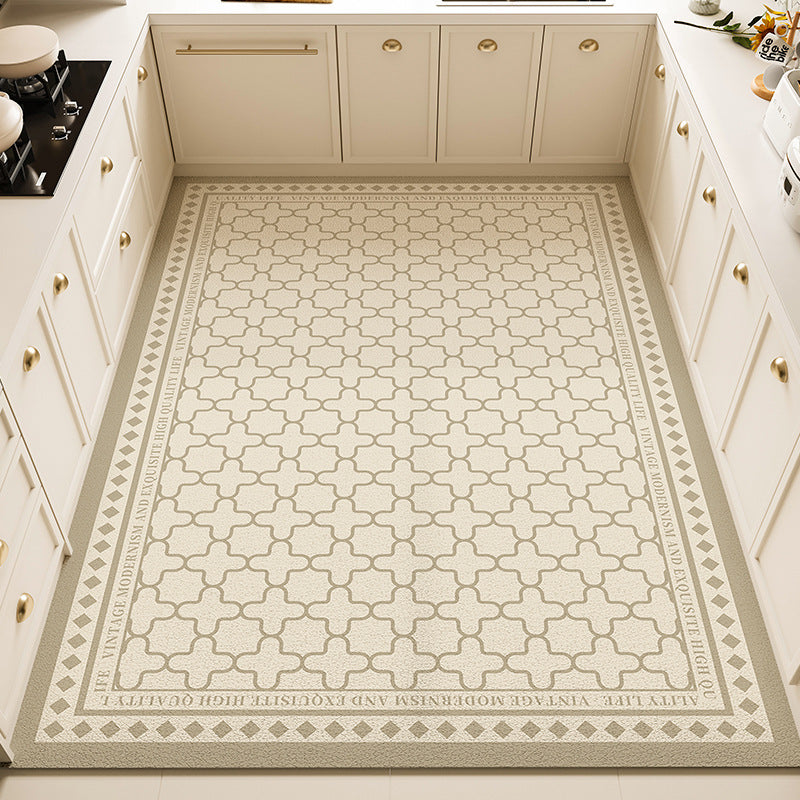 Floral Pattern Kitchen Rug