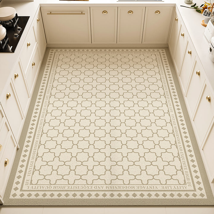 Floral Pattern Kitchen Rug