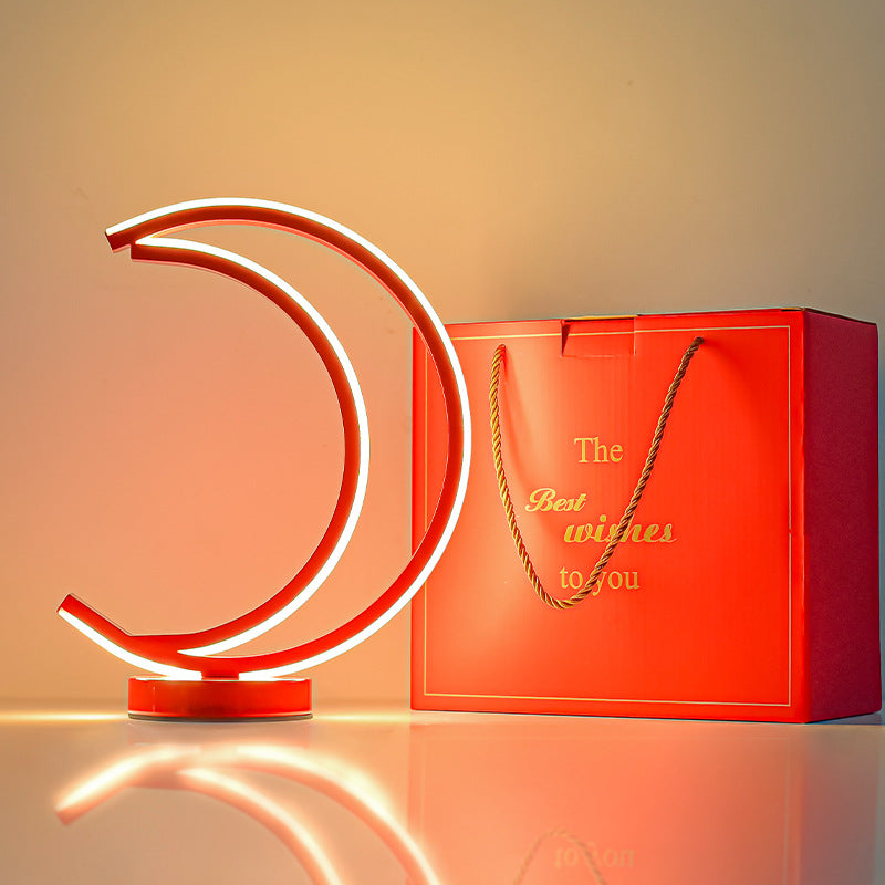 Decorative LED Moon-Shaped Table Lamp