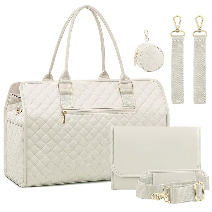 Padded handbag with detachable cosmetic pouch and organizer Stornfield
