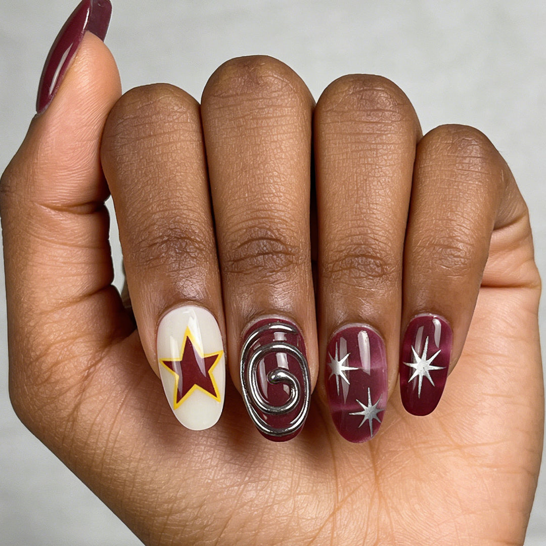 Starry Patterned Stiletto Press-On Nails Stornfield