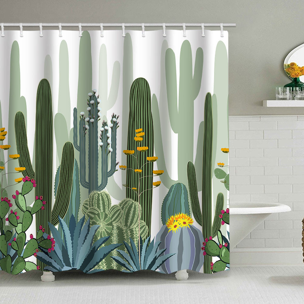 Cactus Garden-Themed Shower Curtain Stornfield