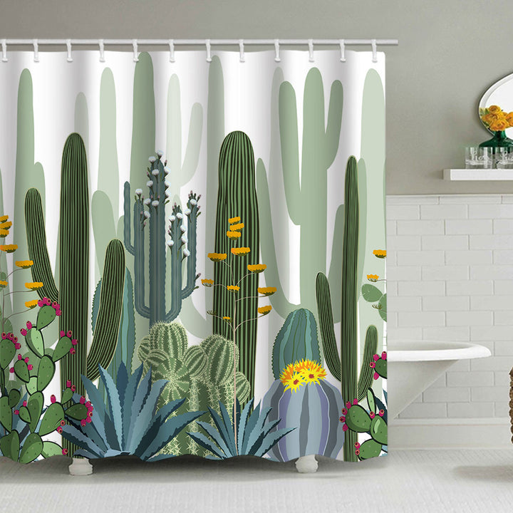 Cactus Garden-Themed Shower Curtain Stornfield