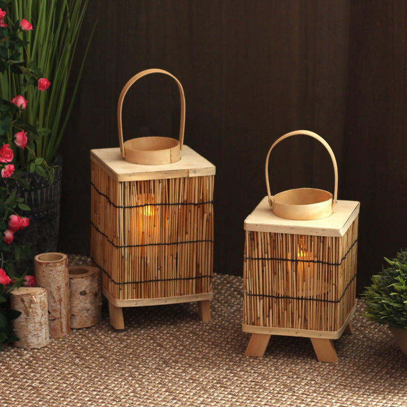 Stylish lantern made of natural materials Stornfield