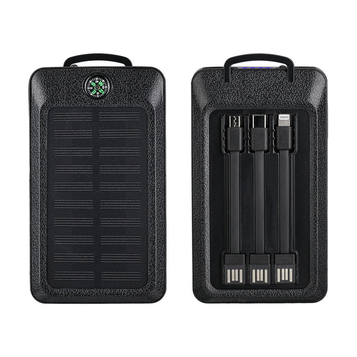 Portable power bank with integrated solar charging technology and multiple USB ports Stornfield
