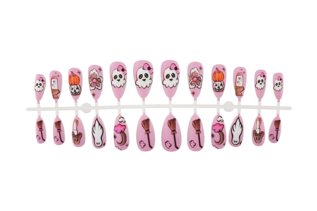 Artificial Nail Set with Playful Halloween Designs Stornfield