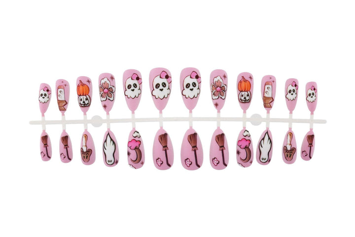 Artificial Nail Set with Playful Halloween Designs Stornfield