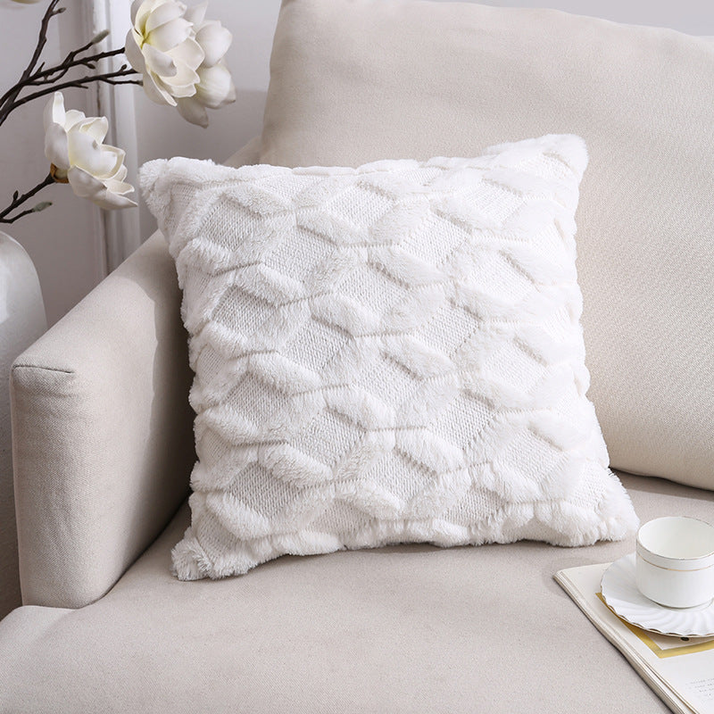 Plush Chevron Textured Decorative Throw Pillow
