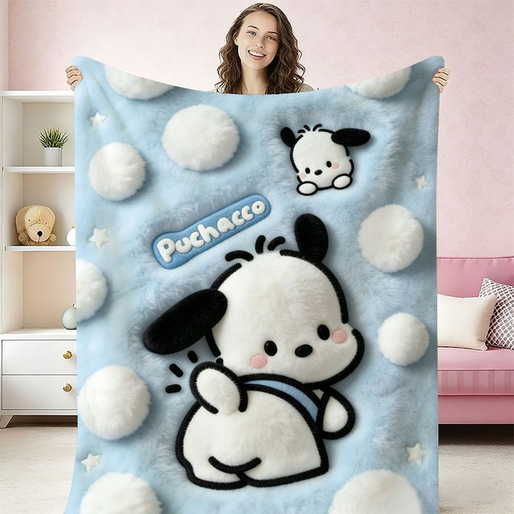 Cartoon-Themed Soft Plush Fleece Throw Blanket