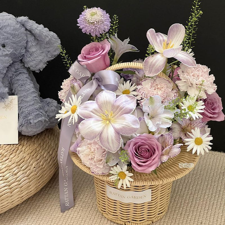 Luxurious Handmade Flower Basket Arrangement