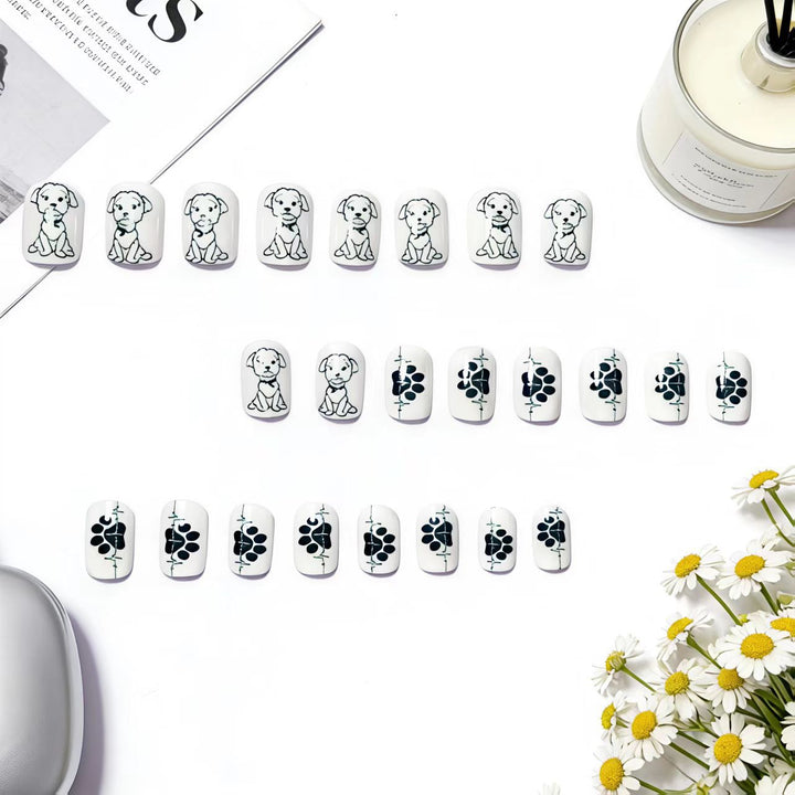 Acrylic nails with cute dog design Stornfield