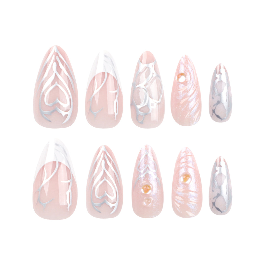 Artistic stiletto nails with holographic effects Stornfield