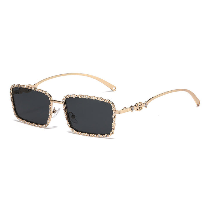 Women's elegant square sunglasses with luxurious rhinestone frame Stornfield
