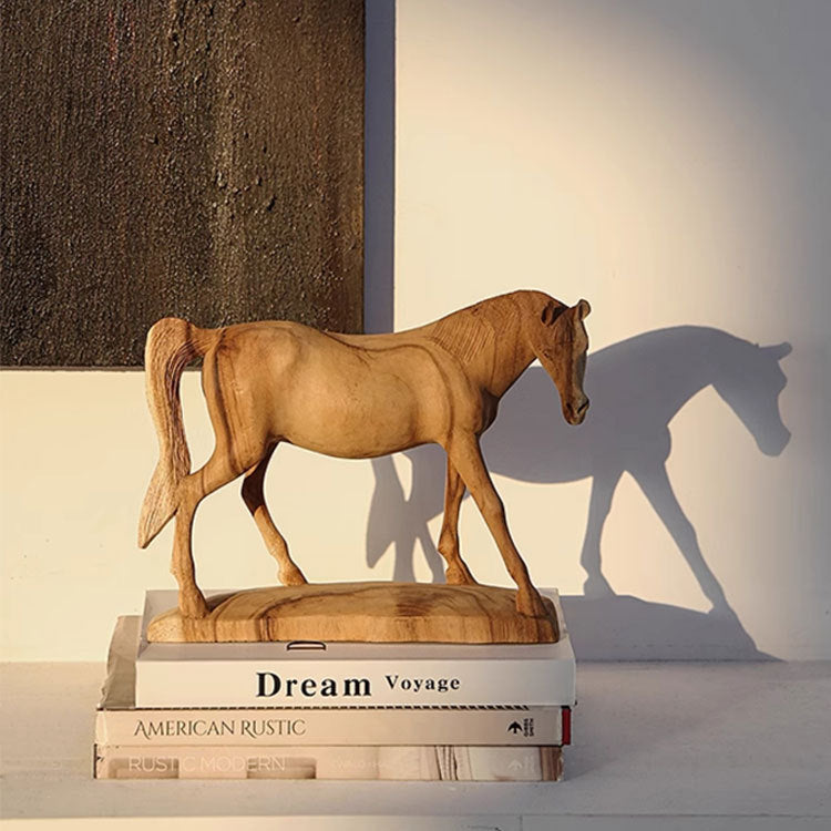 Artistic Wooden Horse Sculpture