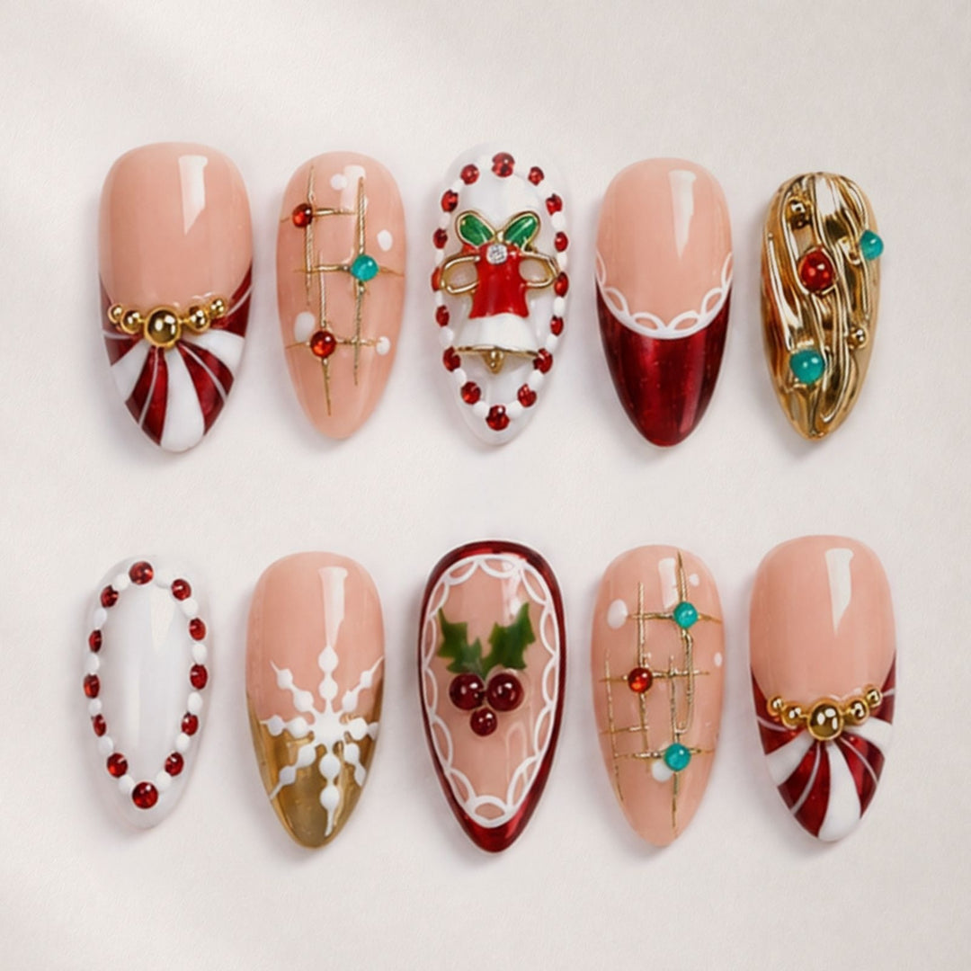 Festive artificial nails with Christmas motifs Stornfield