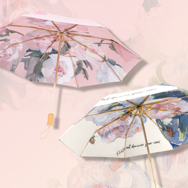 Women's elegant folding umbrella with floral patterns Stornfield