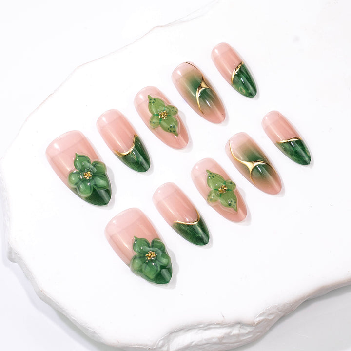 Floral 3D Decorative Press-On Nails