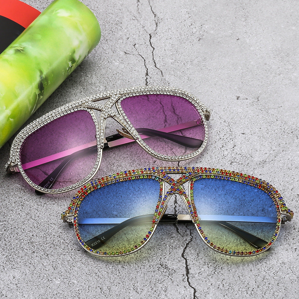 Ladies elegant sunglasses with glittering frame and gradient lenses Stornfield
