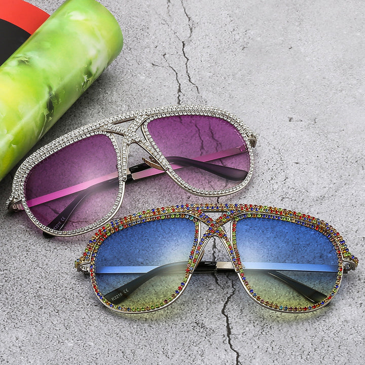 Ladies elegant sunglasses with glittering frame and gradient lenses Stornfield