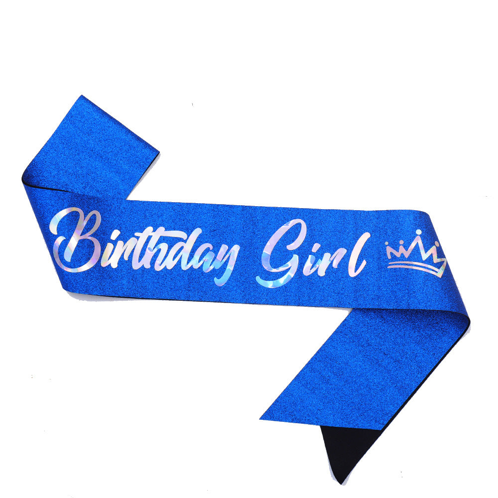 Women's festive birthday sash with glitter Stornfield