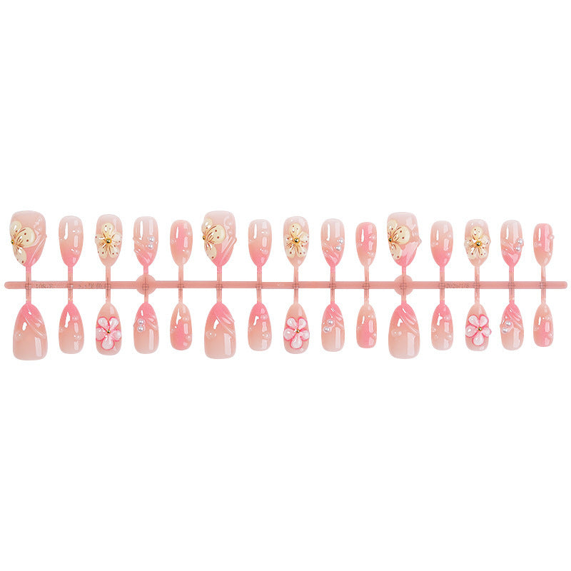 Acrylic nail set with creative floral accents Stornfield