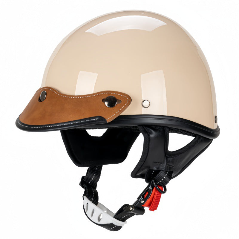 Retro Open-Face Motorcycle Helmet with Visor Stornfield