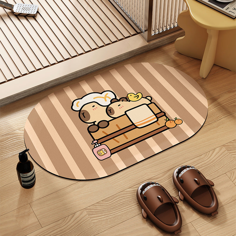 Cartoon-Themed Bathroom Mat