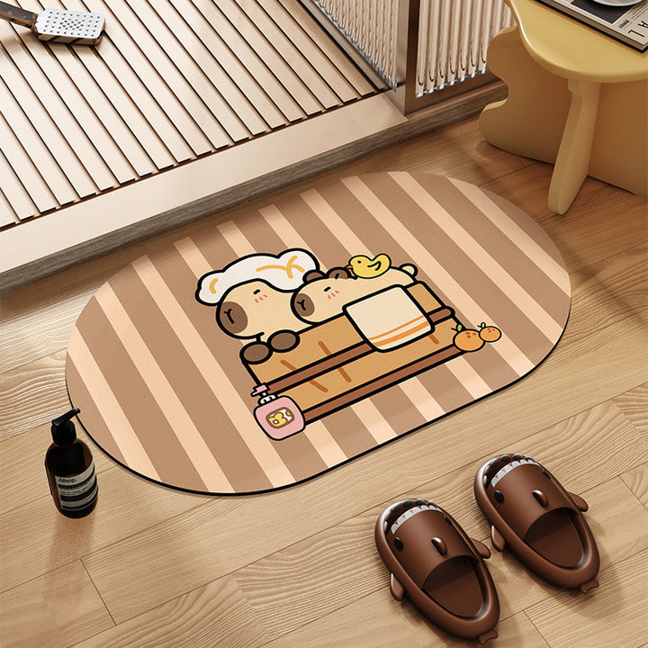 Cartoon-Themed Bathroom Mat