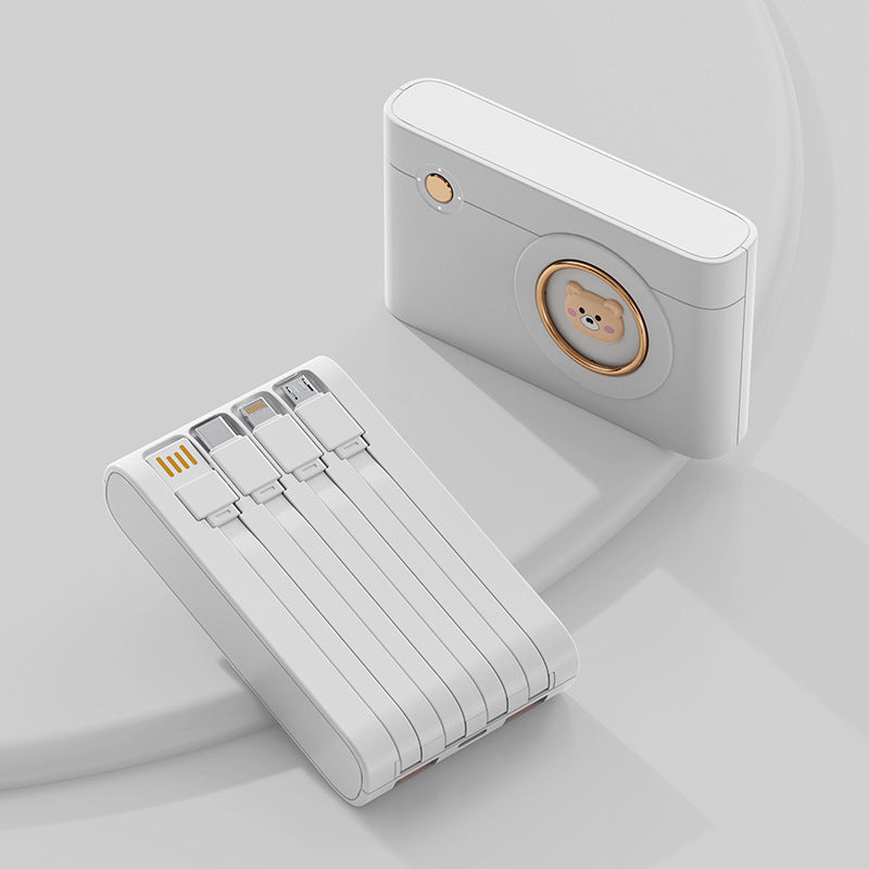 Portable power bank with integrated cable system and innovative charging functions Stornfield