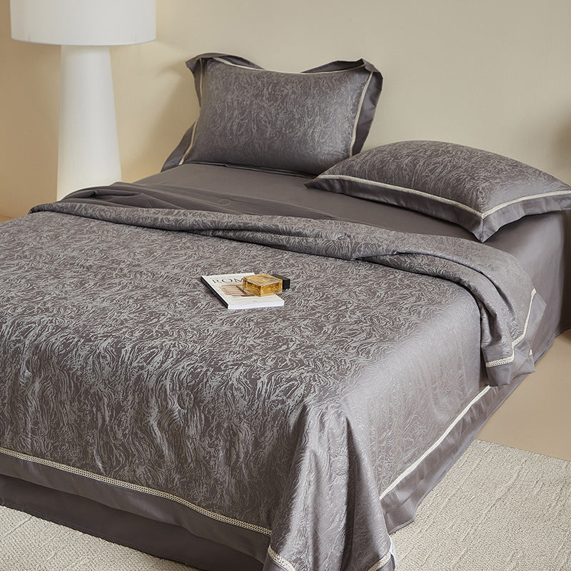 Luxury Jacquard Bed Linen Set with Decorative Piped Trim