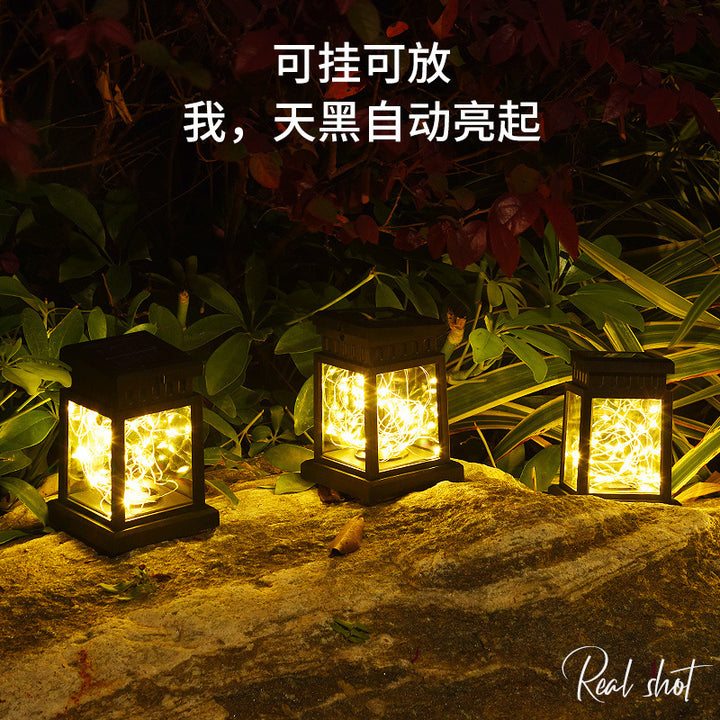 Solar Hanging Lantern With Realistic Flickering Flame LED Candle And Waterproof Outdoor Design Stornfield