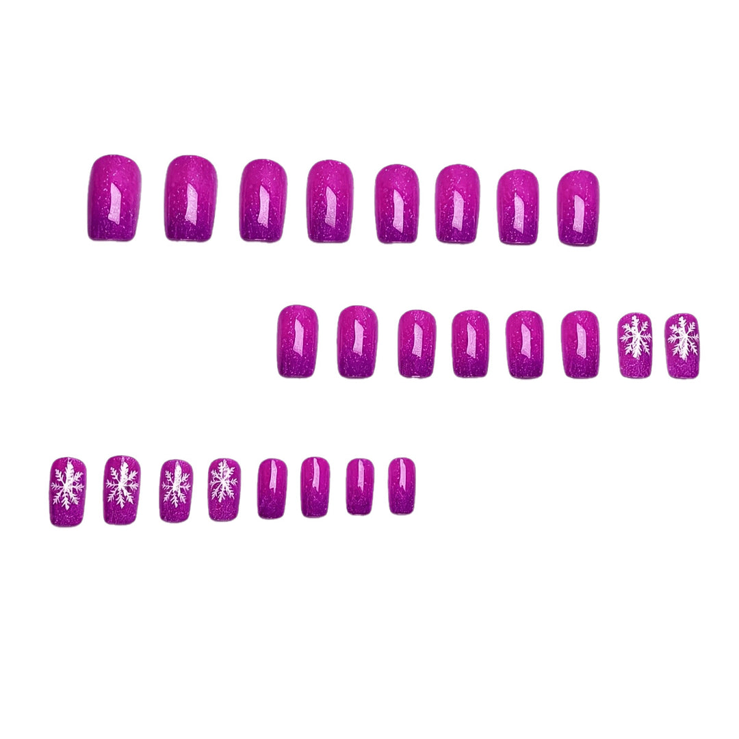 Glittering artificial nails with wintry snowflake design Stornfield