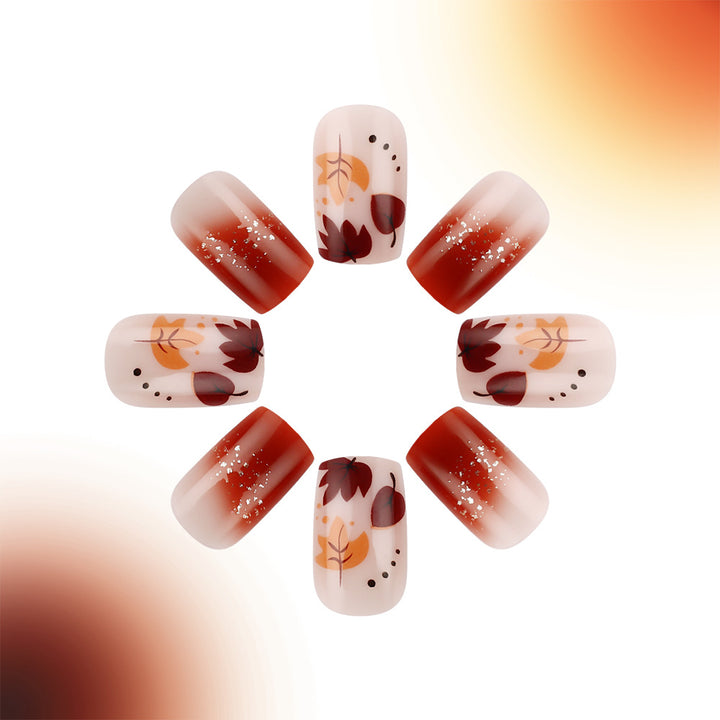 Autumn-Themed Press-On Nail Art Stornfield