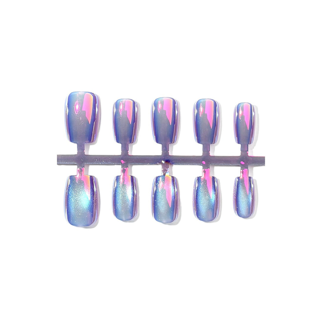 Iridescent Glitter Press-On Nail Set