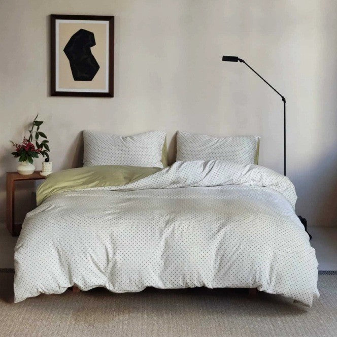 Cherry-Print Cotton Jersey Duvet Cover Set with Matching Pillowcases