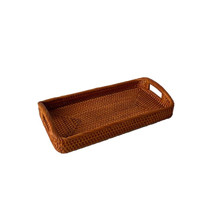 Women's rectangular serving platter made of natural rattan Stornfield