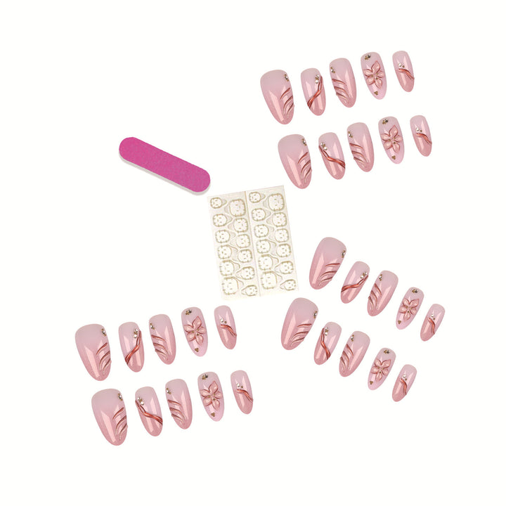 Decorative Floral Press-On Nail Art
