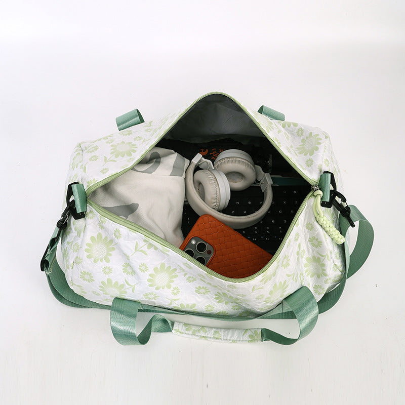 Sporty Duffel Bag With Floral Pattern Stornfield