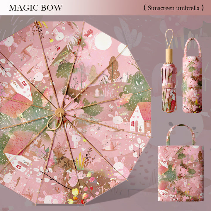 Women's elegant folding umbrella with floral design Stornfield