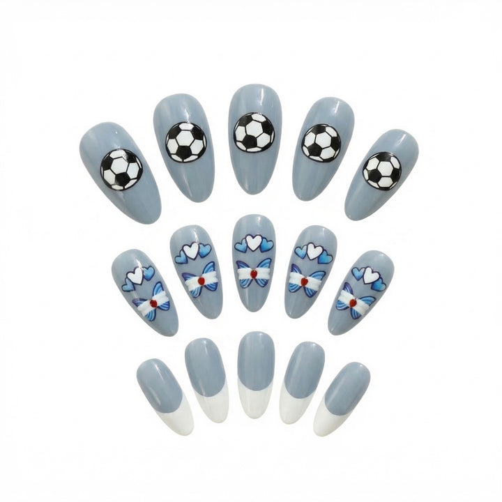 Sporty artificial nails with soccer motif Stornfield